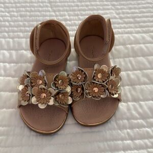 Adorable Gold Flowered Sandals